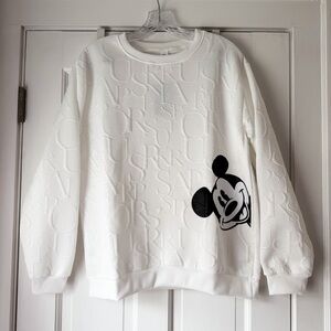 NWT Boutique Malibu White Embossed Mickey Sweatshirt XXL